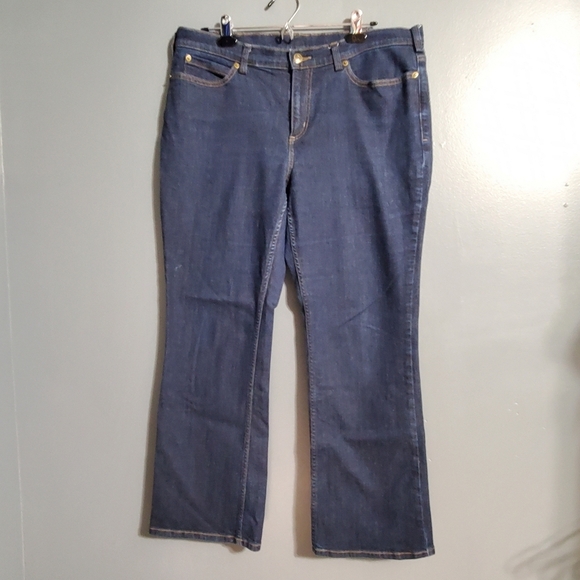 Duluth Trading Co Womens Jeans Bootcut Dark Wash Size 14 x 29 - Picture 1 of 6